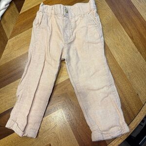 Janie and Jack tan Linen Pants elastic waist